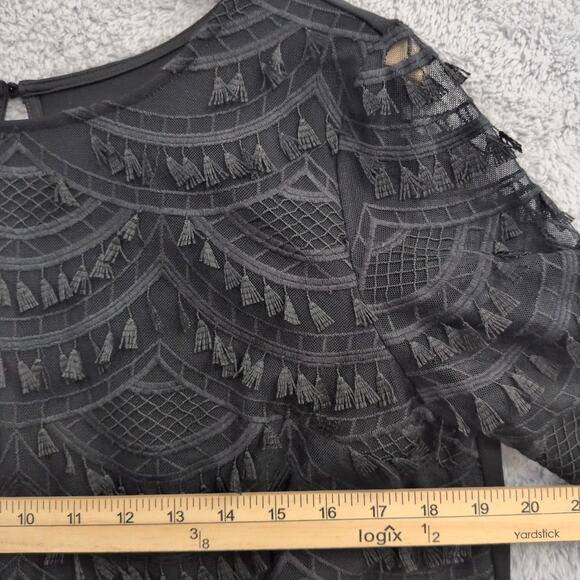 TALBOTS RSVP Black Lace Blouse Women's Medium Scalloped Hem 3/4 Sleeve Lined NWT - Picture 9 of 11